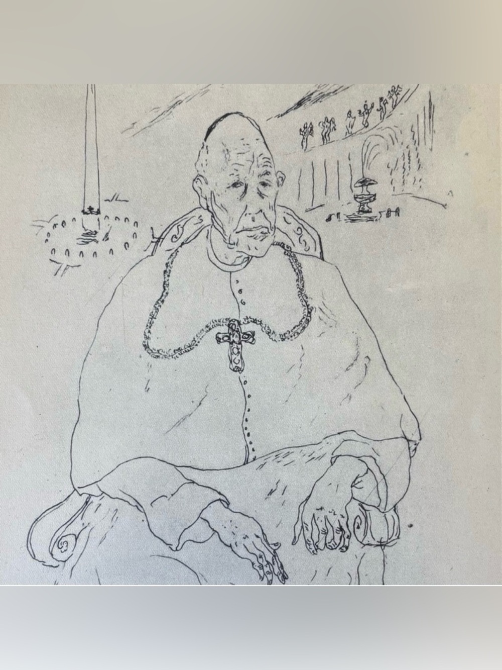 Gino Bonichi SCIPIONE 1929 Cardinal Dean Portrait Study Fine Art Print Vintage